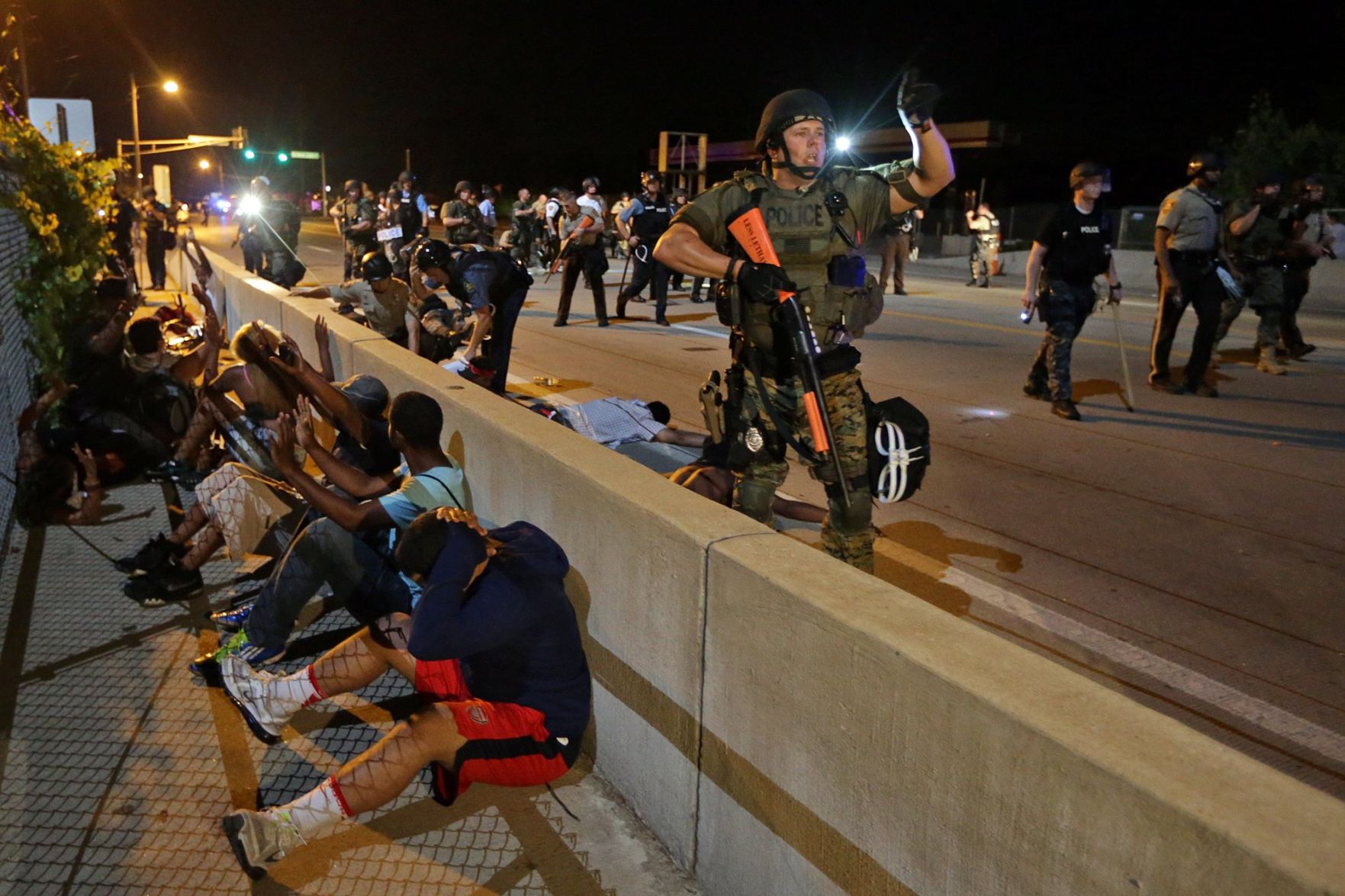 Demonstrators in Ferguson
